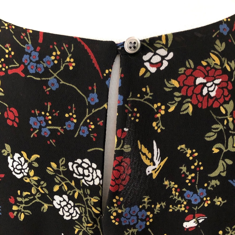 MADEWELL Sheer-Sleeve Ruffle Peplum Top in Finch Floral Sz XL - Picture 8 of 12